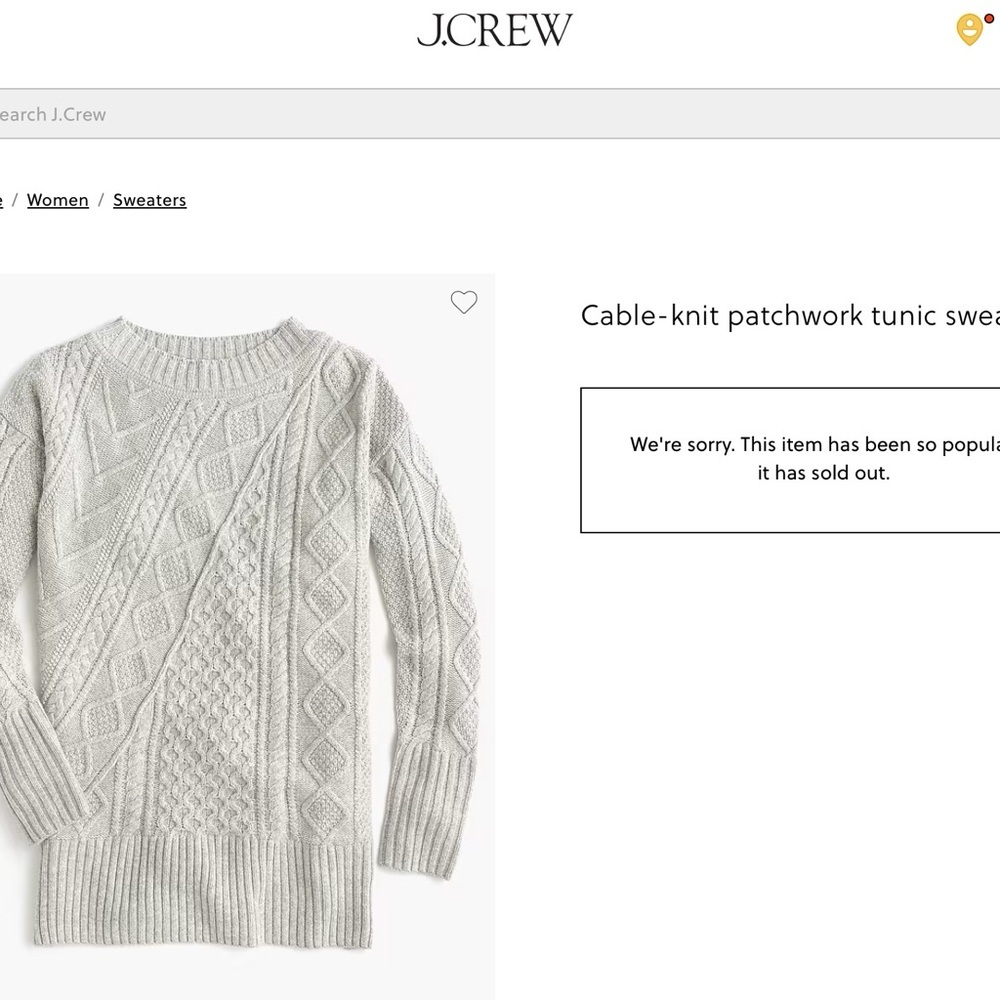 J.Crew patchwork sweater size large new with tags